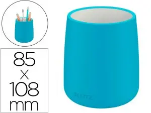 POT A CRAYON LEITZ COSY CERAMIQUE BLEU 108MM DIAMETRE 85MM