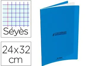 CAHIER CONQUERANT 240 X 320MM, 96 PAGES SEYES 90 G POLYPROPYLENE COLORIS BLEU MARINE