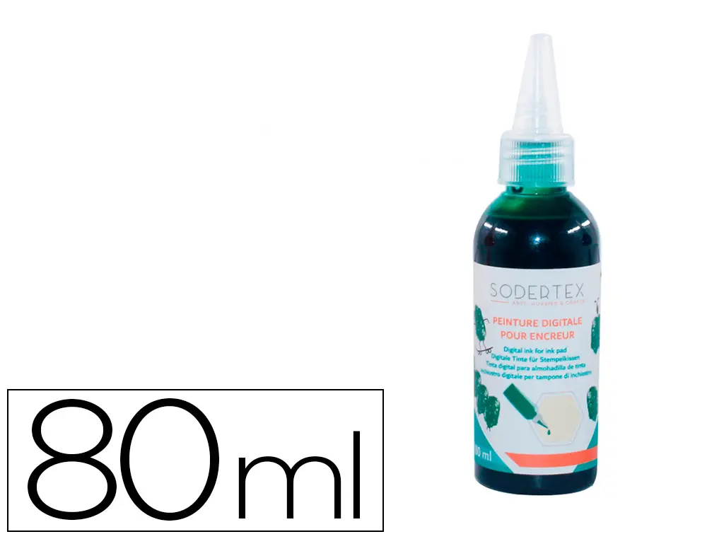 RECHARGE PEINTURE SODERTEX VERT POUR ENCREURS DIGITAUX - 80 ML - 1 PC - 1 COLORIS