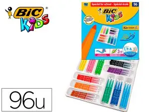 FEUTRE DE COLORIAGE BIC KID COULEUR XL - CLASS PACK X 96  POINTE LARGE 12 COULEURS      ASSORTIES - (A PARTIR DE 3
