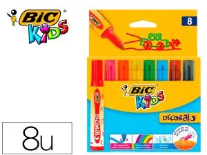 FEUTRE BIC D CORALO - POCHETTE X 8 : CORPS          EXTRA-LARGE POINTE OGIVE      EXTRA LARGE 6 MM - ENCRE