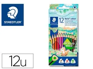 CRAYONS DE COULEUR STAEDTLER NORIS  187 TRIANGULAIRES EN   BOIS COLORIS ASSORTIS ETUI DE 12
