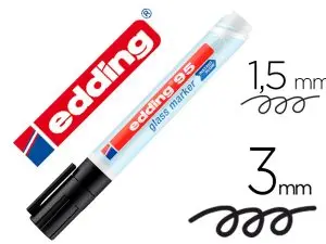 MARQUEUR EDDING 95 POUR VERRE POINTE RONDE TRACE 1,5 A 3MM  COLORIS NOIR