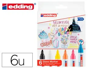 MARQUEUR EDDING 95 POUR VERRE POINTE RONDE TRACE 1,5 A 3MM  COLORIS ASSORTIS