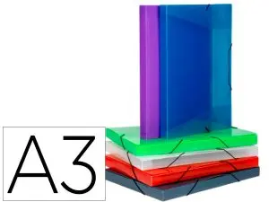 BOITE DE CLASSEMENT COOLBOX A3 DOS 3CM POLYPROPYLENE      PROPYGLASS COLORIS ASSORTIS