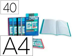 PORTE VUES ESSENTIEL RECYCLE PERSONNALISABLE 40 VUES       POLYPROPYLENE A4 COLORIS      ASSORTIS