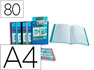 PORTE VUES ESSENTIEL RECYCLE PERSONNALISABLE 80 VUES       POLYPROPYLENE A4 COLORIS      ASSORTIS