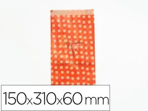 POCHETTES KRAFT FOND ROUGE 50G/M   15X31X6 CM  SACHET DE 50 UN