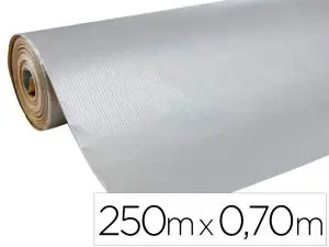 ROULEAU PAPIER CADEAU KRAFT RECYCLE AUX MOTIFS            CLAIREFONTAINE ARGENT 50M X   0,70M 60G.