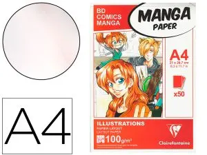 MANGA ILLUSTRATIONS BLOC COLL CLAIREFONTAINE A4 21X29,7CM 100GR 50F