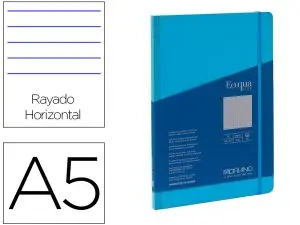 CARNET EQ PLUS FABRIANO A5 LIGN E TURQUOISE 90G 80F
