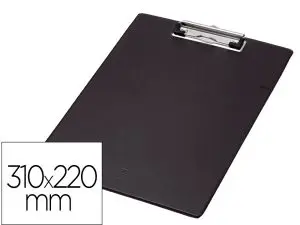 PORTE-BLOC Q-CONNECT CARTON RECOUVERT PVC  PAISSEUR 3MM   PORTE-STYLO 220X310MM COLORIS NOIR
