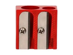 TAILLE-CRAYON LIDERPAPEL METALLIQUE 2 USAGES COLORIS   ROUGE