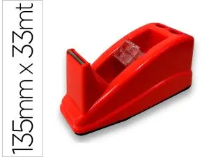 DEVIDOIR DE COMPTOIR DE RUBAN ADHESIF POUR ROULEAU DE 33M   135X58X60 MM COLORIS ROUGE