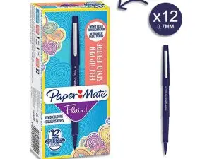 FEUTRE ECRITURE PAPER MATE FLAIR POINTE MOYENNE 0,7MM    ENCRE BLEU MARINE
