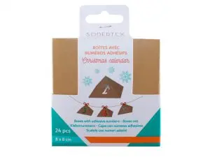 CALENDRIER DE L'ADVENT SODERTEX 24 BOITES TRIANGULAIRES CARTONNEES A CONSTRUIR ET PERSONNALISER +