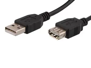 CABLE USB T'NB 2,0 A M/A F SUR CAVALIER CABLE 1,80M      COLORIS NOIR