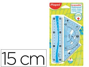 SET TRACAGE MAPED FLEX MINI KIT 4 INSTRUMENTS INCASSABLE REGLE 15CM EQUERRES 45º/60º RAPPORTEUR 180º ASSORTIS ALEATOIRE