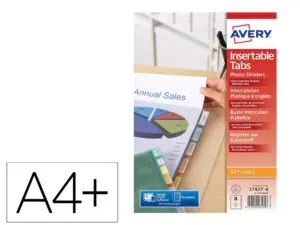 POCHETTES INTERCALAIRES AVERY 8 TOUCHES A+ 180 MICRONS      POLYPROPYLENE TRANSPARENT