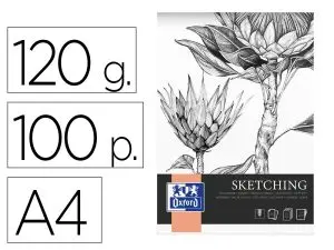 BLOC SKETCHING OXFORD ENDOSSE FEUILLES DETACHABLES A4 100   PAGES 120G