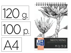 BLOC SKETCHING OXFORD INTEGRAL RELIURE SPIRALE A4   100 PAGES 120G