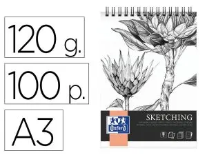 BLOC SKETCHING OXFORD INTEGRAL RELIURE SPIRALE A3   100 PAGES 120G