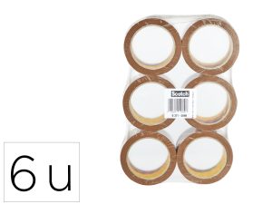 RUBAN ADHESIF SCOTCH CLASSIC EMBALLAGE 50MMX66M 43 MICRONS COLORIS MARRON PAQUET 6       UNITES