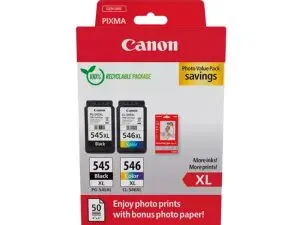 CARTOUCHE CANON ORIGINAL PG-545XL/CL-546XL PHOTO VALUE PACK NOIR + CYAN-MAGENTA-JAUNE