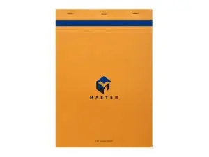 BLOC BUREAU MASTER A4 210X297MM AGRAFE EN-TETE 100F 70GR 5X5 ORANGE