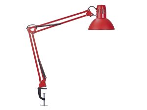 LUMINAIRE BUREAU MAULSTUDY SURPINCE TETE ET BRAS METAL      HAUTEUR 44CM BRAS 35CM TETE   DIAM. 17CM COLORIS ROUGE