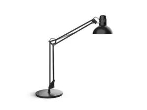 LUMINAIRE BUREAU MAUL STUDY SUR PINCE OU SOCLE TETE ET BRAS METAL HAUTEUR 44CM BRAS 35CM TETE DIAM. 17CM COLORIS NOIR