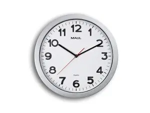HORLOGE MURALE MAUL STEP DIAM. 35CM PILE 1.5V AA FOURNIE COLORIS ARGENT