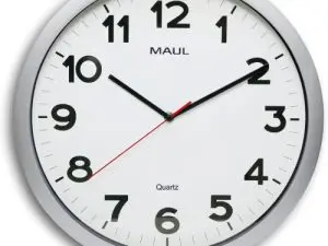 HORLOGE MURALE MAUL STEP DIAM. 40CM PILE 1.5V AA FOURNIE COLORIS ARGENT