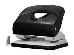 PERFORATEUR Q-CONNECT KF14220 2 TROUS OUVERTURE 3MM         CAPACITE 30 FEUILLES COLORIS  NOIR