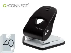 PERFORATEUR Q-CONNECT KF14221 2 TROUS OUVERTURE 4MM         CAPACITE 40 FEUILLES COLORIS  NOIR