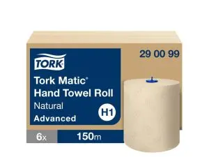 ESSUIE-MAINS TORK MATIC H1 ADVANCED PAPIER NATUREL       INDECHIRABLE 2 PLIS BLANC     ROULEAU 150M