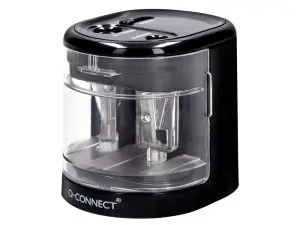 TAILLE-CRAYON Q-CONNECT ELECTRIQUE CABLE USB/4 PILES  AA AFFILE LAME DIAMETRE 6 A   12MM 2 USAGES