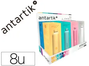 PRESENTOIR ANTARTIK BOUTEILLE ISOTHERME ACIER INOXYDABLE SANS BPA 750ML COLORIS ASSORTIS 8 UNITES