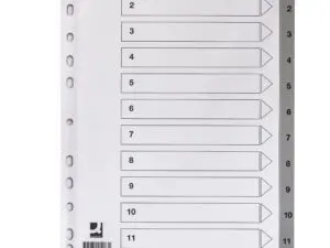 INTERCALAIRE Q-CONNECT NUMERIQUE 1-12 PLASTIQUE 12   POSITIONS A4 INDICE           MULTIPERFORE