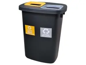 POUBELLE COLDIS ATRIUM DUO 2 SEAUX 45L COLORIS NOIR