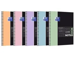 CAHIER OXFORD SMART SPIRALE 4 TROUS A6 100 PAGES OPTIK PAPER5X5 COLORIS PASTEL ASSORTIS LOT 20 UNITES