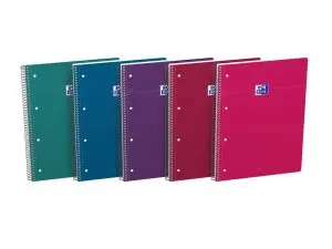 CAHIER OXFORD SMART SPIRALE 4 TROUS 230X297MM 160 PAGES     OPTIK PAPER SEYES COLORIS     INTENSE ASSORTIS LOT 20