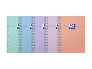 NOTEBOOK OXFORD ETUDIANT INTEGRALE 4 TROUS 230X297MM   160 PAGES OPTIK PAPER SEYES   COL PASTEL ASS LOT DE 20 BLOCS