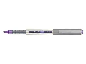 ROLLER UNIBALL EYE PLASTIQUE RECYCLE ENCRE LIQUIDE ECRITURE MOYENNE POINTE METAL COLORIS VIOLET