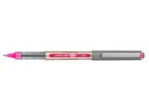 ROLLER UNIBALL EYE PLASTIQUE RECYCLE ENCRE LIQUIDE         ECRITURE MOYENNE POINTE METAL COLORIS ROSE