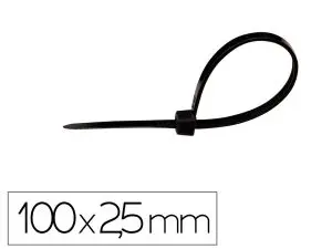 SCELLE Q-CONNECT 100X2,5MM COLORIS NOIR SACHET 100       UNITES