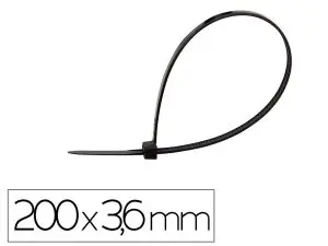 SCELLE Q-CONNECT 200X3,6MM COLORIS NOIR SACHET 100       UNITES