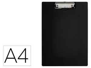 PORTE-BLOC Q-CONNECT MINICLIP SUPERIEUR DIN A4 PLASTIQUE    50% RECYCLE EPAISSEUR 2,1MM   COLORIS NOIR