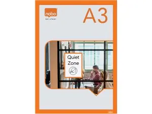 PORTE-AFFICHE NOBO MAGNETIQUE AUTOCOLLANT A3 CADRE COLORIS  ORANGE