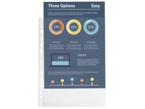 POCHETTE PERFOREE EXACOMPTA A4 PP GRAINE 4/100EME 38 MICRONS PAQUET 100 UNITES